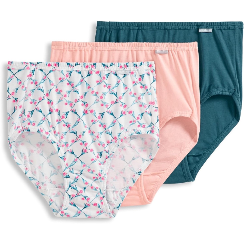 imageJockey Womens Underwear 100 Cotton Elance Brief 3 PackLily Trellis