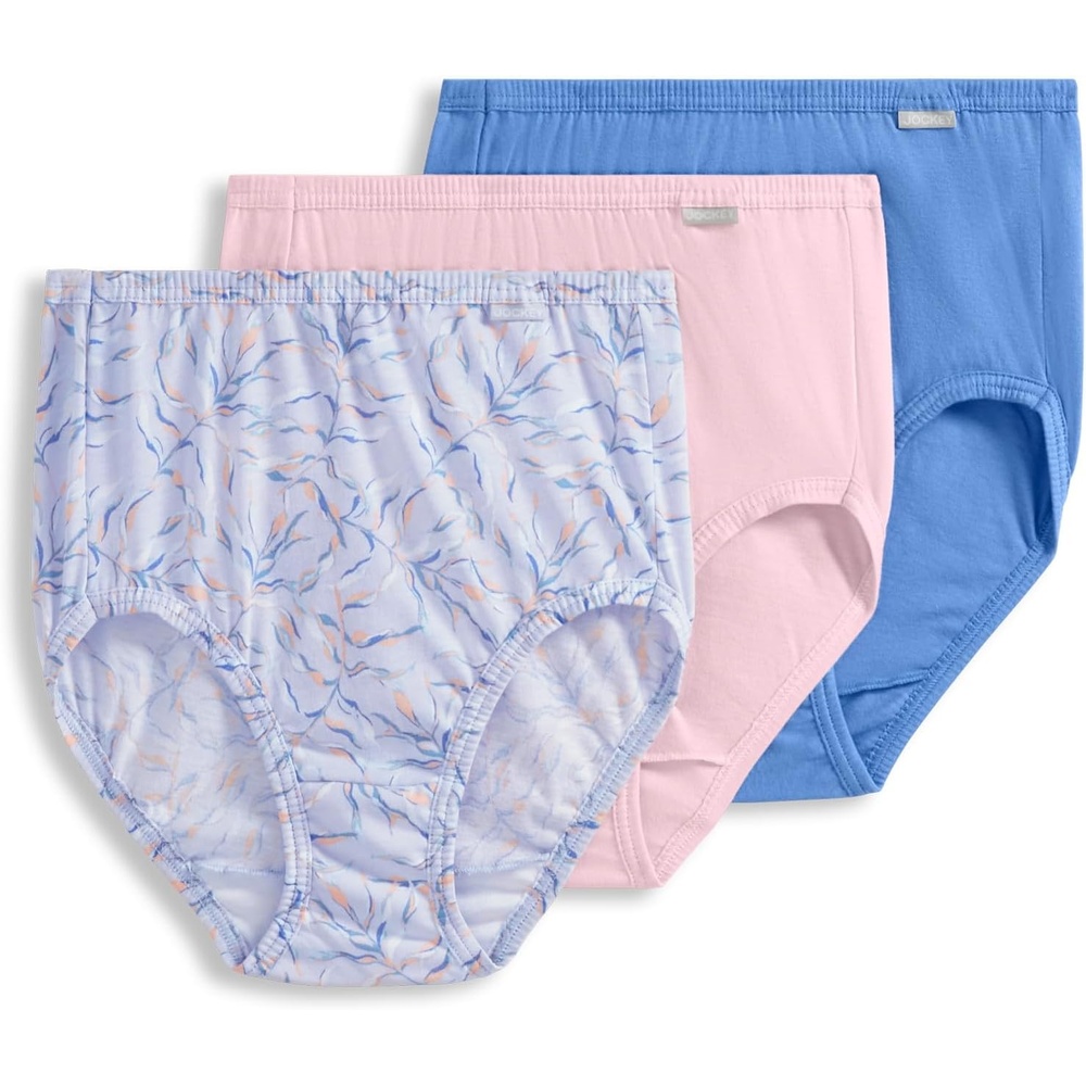 imageJockey Womens Underwear 100 Cotton Elance Brief 3 PackWavering Floral