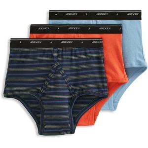 Jockey Classic Full Rise Brief- 3 Pack – 100% Cotton Underwear for Men(Autumn Stripe)