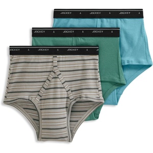 Jockey Classic Full Rise Brief- 3 Pack – 100% Cotton Underwear for Men(Trusty Cove)