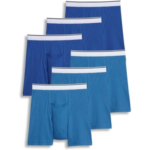 Jockey Men’s Underwear Pouch 5″ Boxer Brief – 6 Pack(Blue Spring/Just Blue)