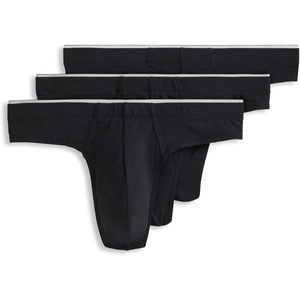 Jockey Men’s Underwear True Style Thong – 3 Pack(Black)