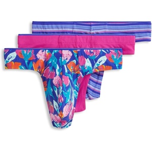 Jockey Men’s Underwear True Style Thong – 3 Pack(Royal Stripe)