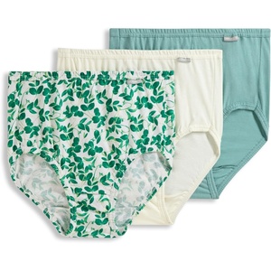 Jockey Women’s Underwear 100% Cotton Elance Brief – 3 Pack(Botanical Sage)