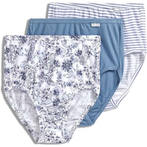 Jockey Women’s Underwear 100% Cotton Elance Brief – 3 Pack(Fresh Coast/Montauk Stripe/Paisley Floral)
