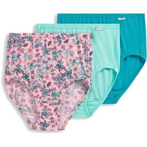 Jockey Women’s Underwear 100% Cotton Elance Brief – 3 Pack(Meadow Bloom)