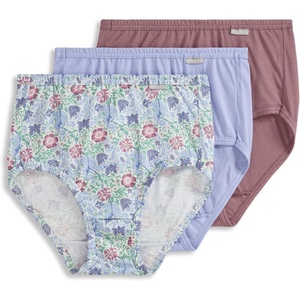 Jockey Women’s Underwear 100% Cotton Elance Brief – 3 Pack(Mythos Garden)