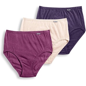 Jockey Women’s Underwear 100% Cotton Elance Brief – 3 Pack(Oatmeal/Boysenberry/Perfect Purple)