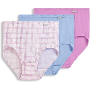 Jockey Women’s Underwear 100% Cotton Elance Brief – 3 Pack(Watercolor Rose)