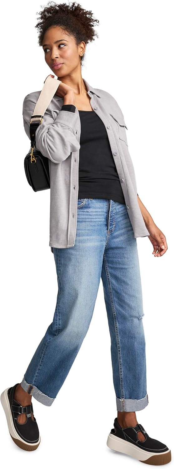 imageJockey Womens Activewear Organic Cotton Stretch Long Sleeve TopBlack