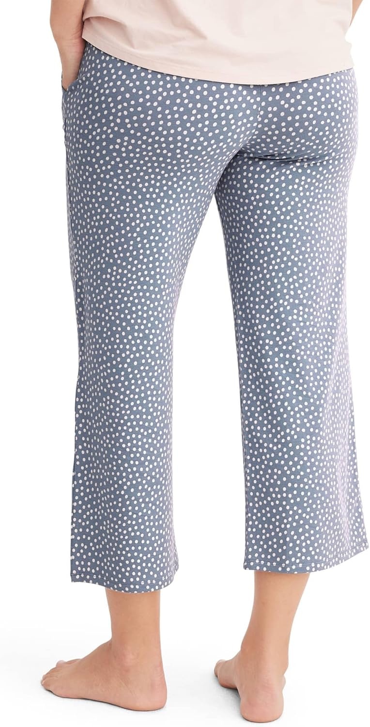 imageJockey Womens Loungewear Cotton Modal Crop PantSplatter Dot