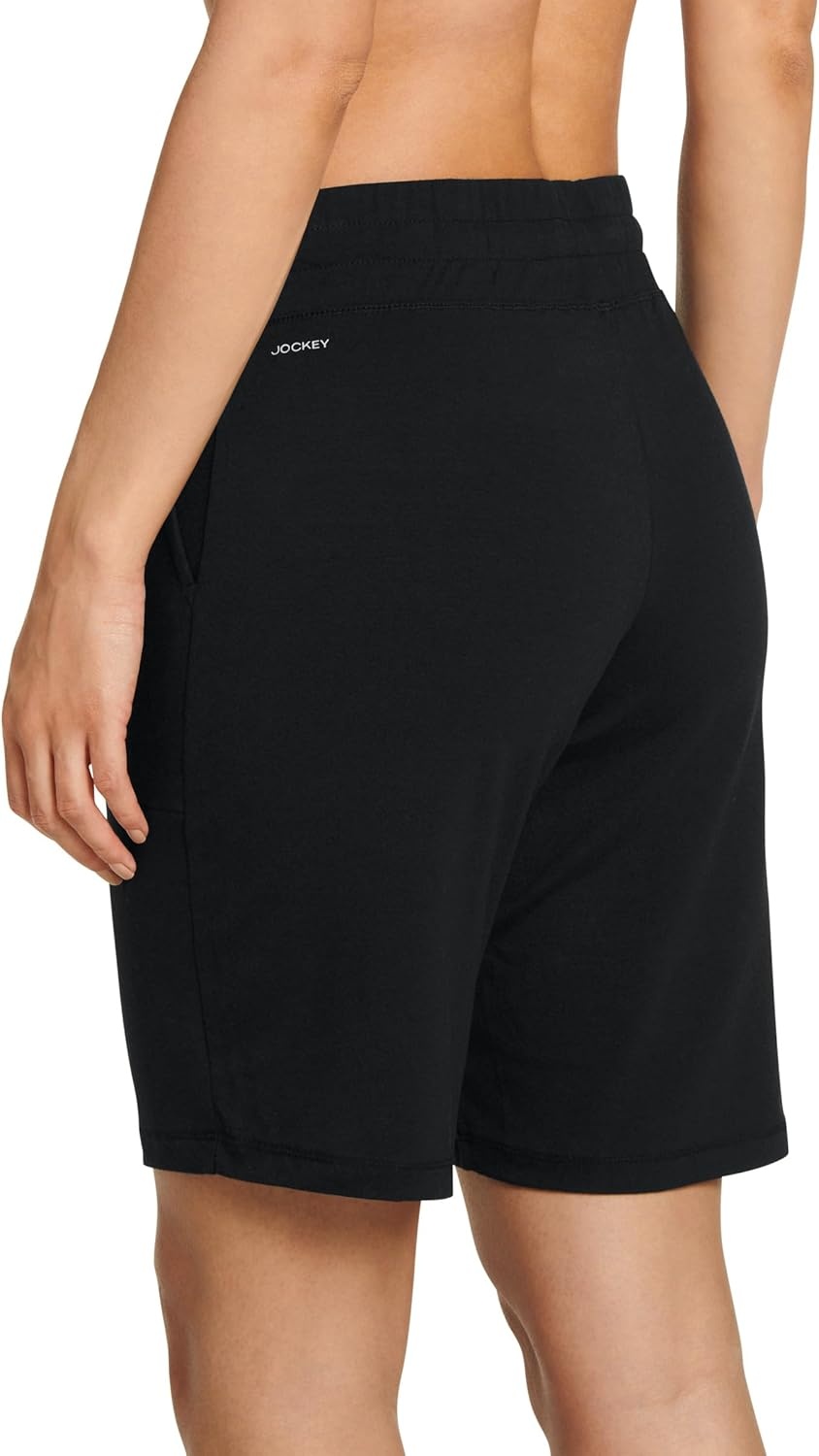 imageJockey Womens Sleepwear Cotton Stretch Jersey 10 Bermuda ShortBlack