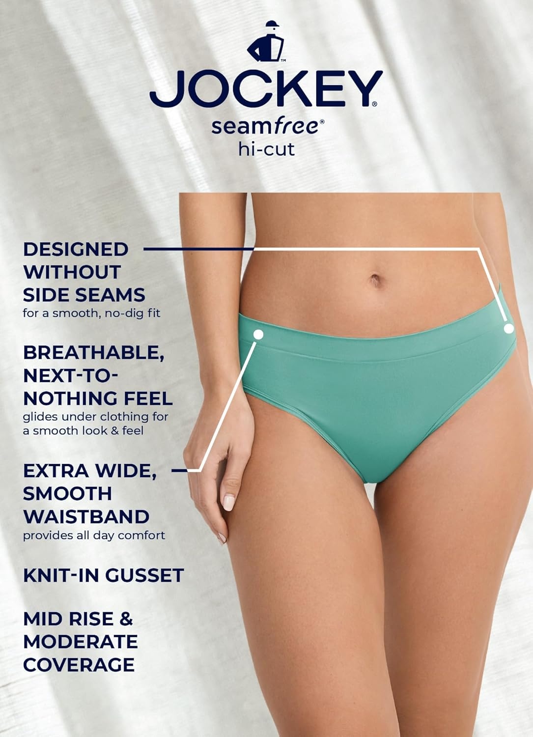imageJockey Womens Underwear Seamfree HiCutHydrangea Bloom