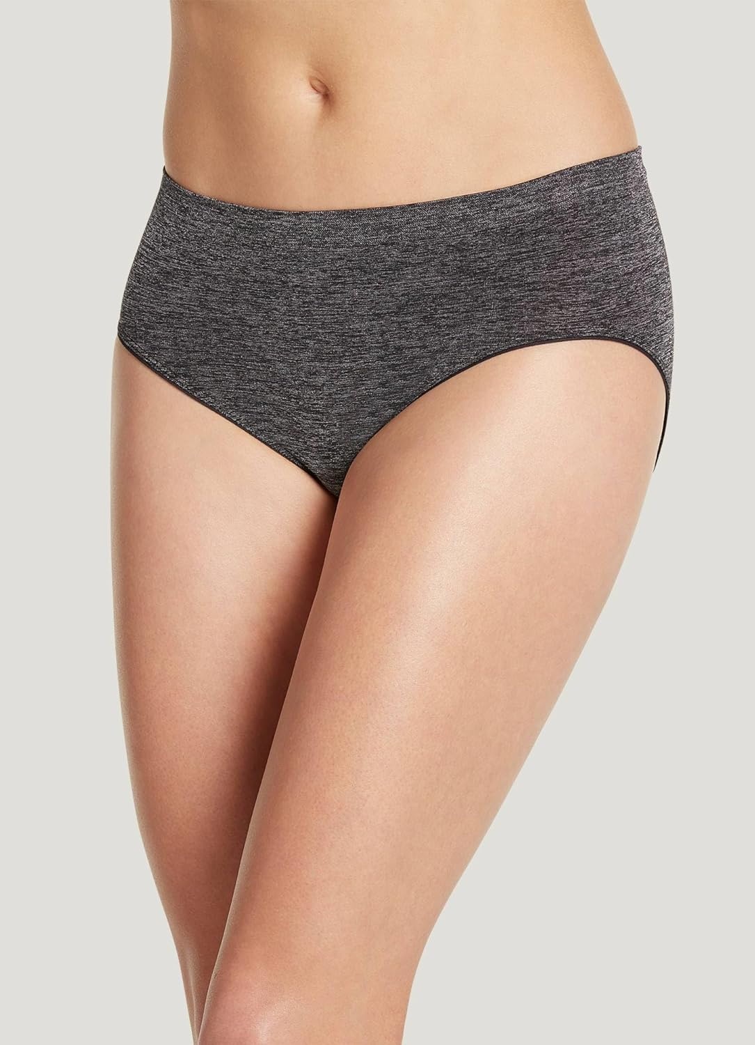 imageJockey Womens Underwear Smooth amp Shine Seamfree HipsterBlack Heather