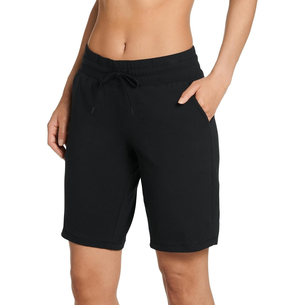 imageJockey Womens Sleepwear Cotton Stretch Jersey 10 Bermuda ShortBlack