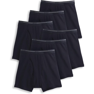 Jockey Classic 5″ Boxer Brief – 6 Pack – 100% Cotton Underwear for Men(Black)