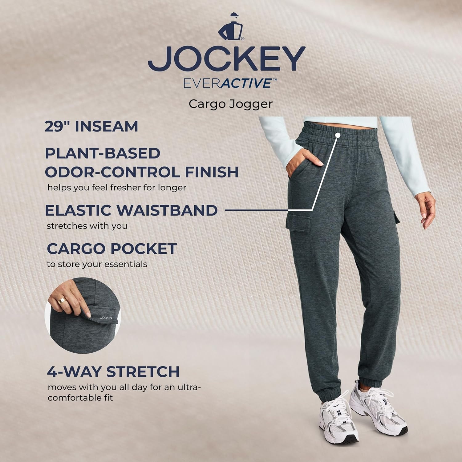 image:imageJockey Womens Activewear EverActive Cargo Jogger