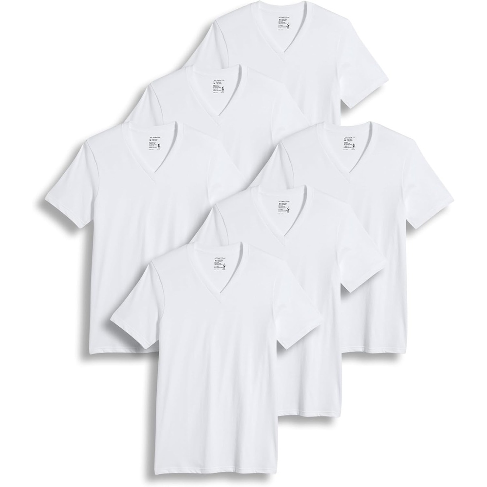 image:imageJockey Mens Undershirt Big amp Tall Classic VNeck Undershirt  6 PackWhite