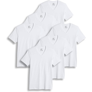 Jockey Men’s Undershirt Big & Tall Classic V-Neck Undershirt – 6 Pack(White)