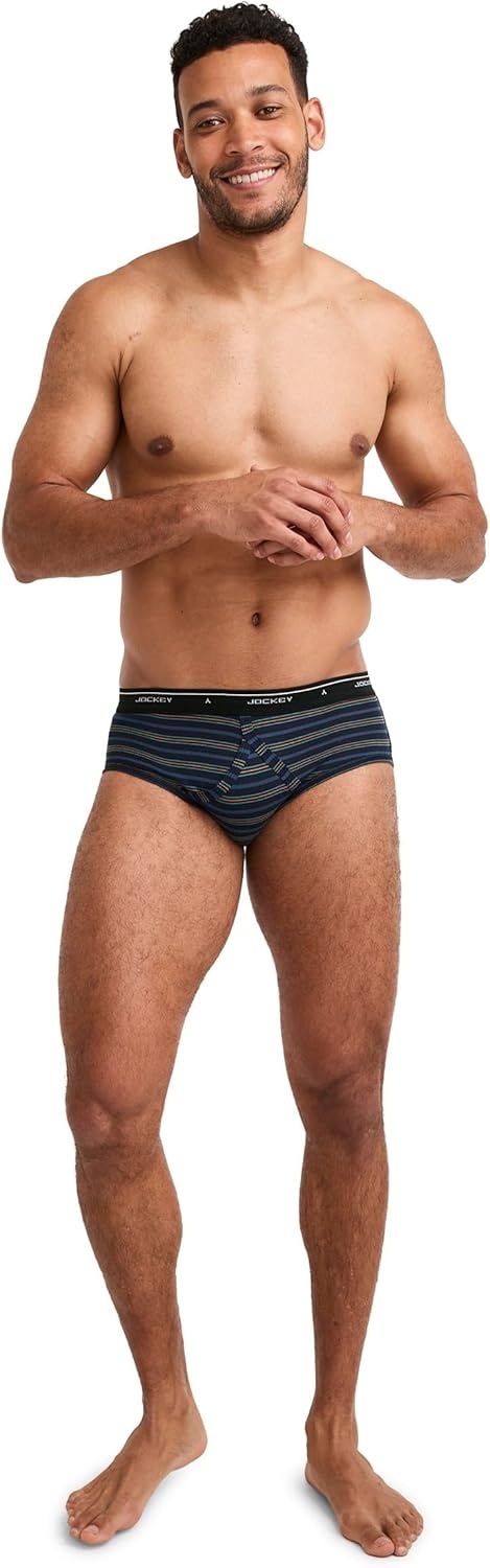 image:imageJockey Classic Low Rise Brief 3 Pack 100 Cotton Underwear for MenAutumn Stripe