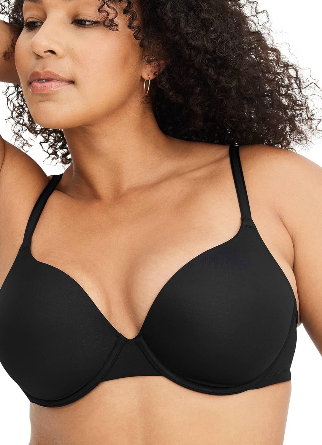 image:imageJockey Womens Bra Smooth amp Sleek Microfiber Demi Coverage Underwire TShirt BraBlack