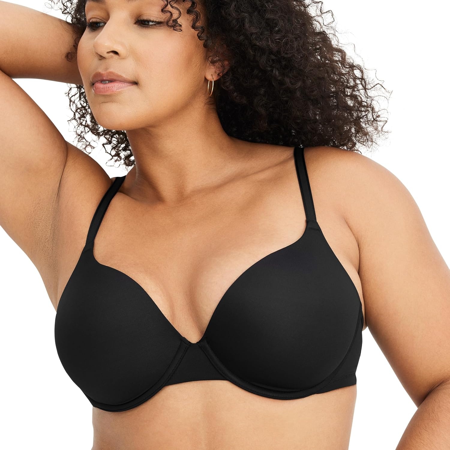image:imageJockey Womens Bra Smooth amp Sleek Microfiber Demi Coverage Underwire TShirt BraBlack Night