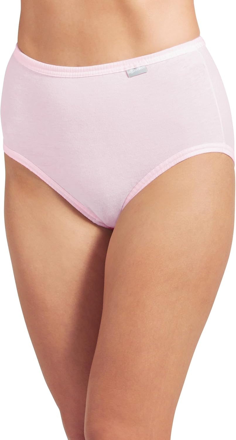 image:imageJockey Womens Underwear Plus Size 100 Cotton Elance Brief 6 PackIvoryLightPink Shadow