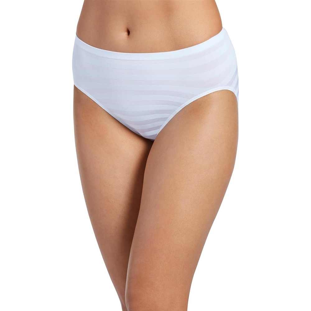 image:imageJockey Womens Underwear Matte amp Shine Seamfree Hi CutWhite