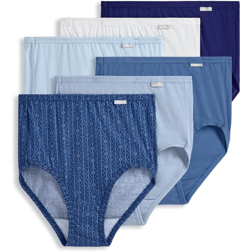 image:imageJockey Womens Underwear Plus Size 100 Cotton Elance Brief 6 PackFlower Grid