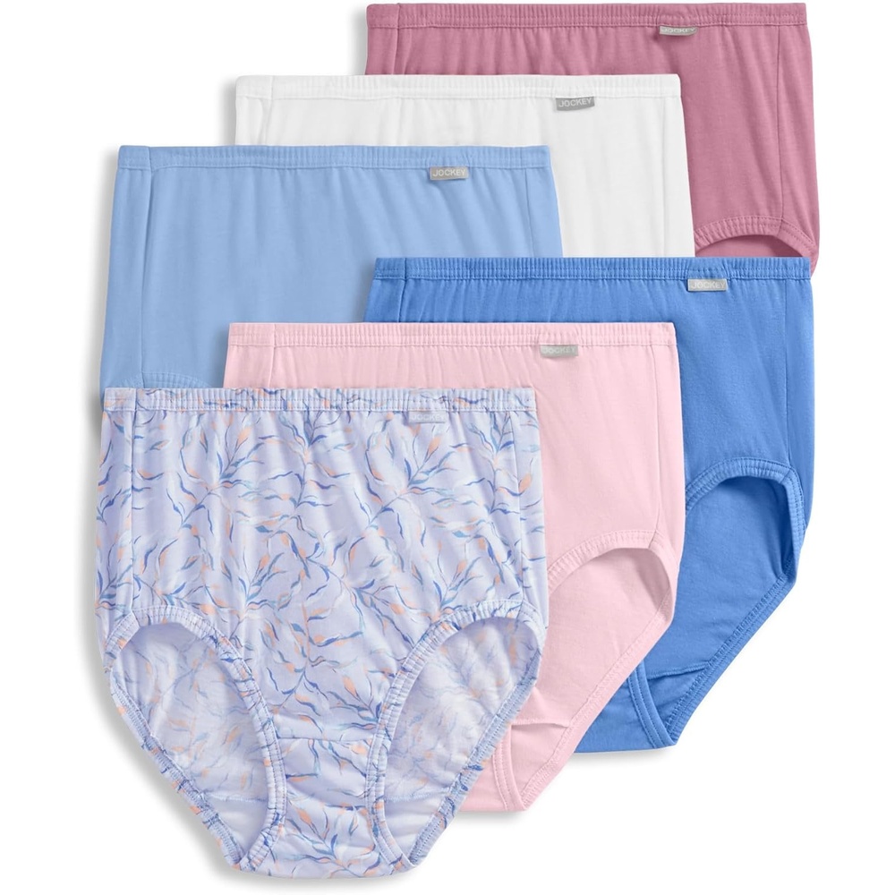 image:imageJockey Womens Underwear Plus Size 100 Cotton Elance Brief 6 PackWavering Floral