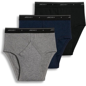 Jockey Classic Low Rise Brief- 3 Pack – 100% Cotton Underwear for Men(Denim/Cinder Heather/Black)