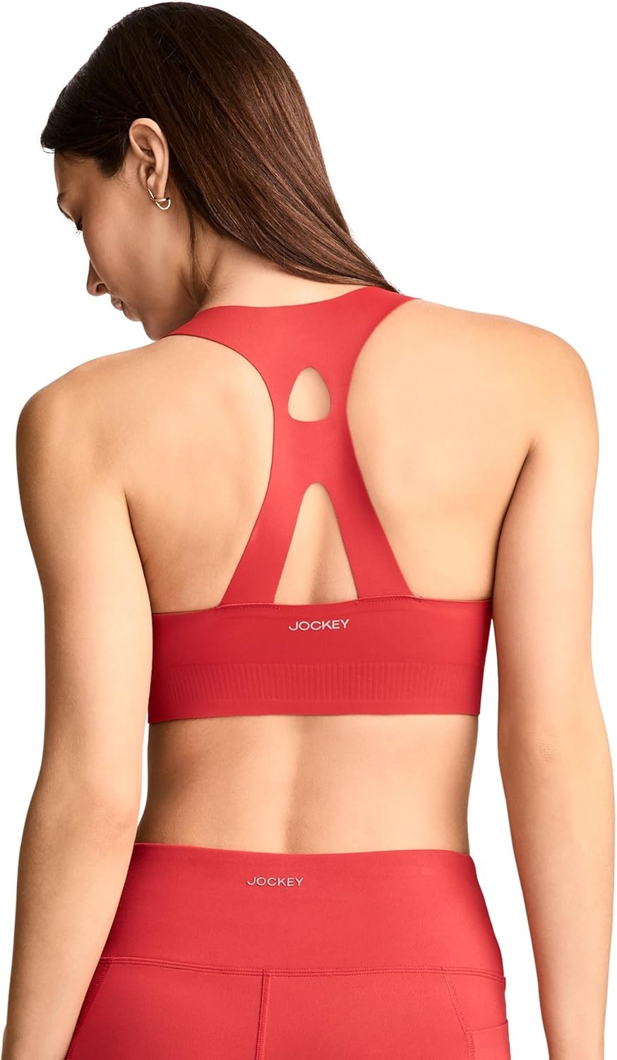 image:imageJockey Womens Bra Contour Hold Mid Impact Racerback Sports BraDragonfruit Red