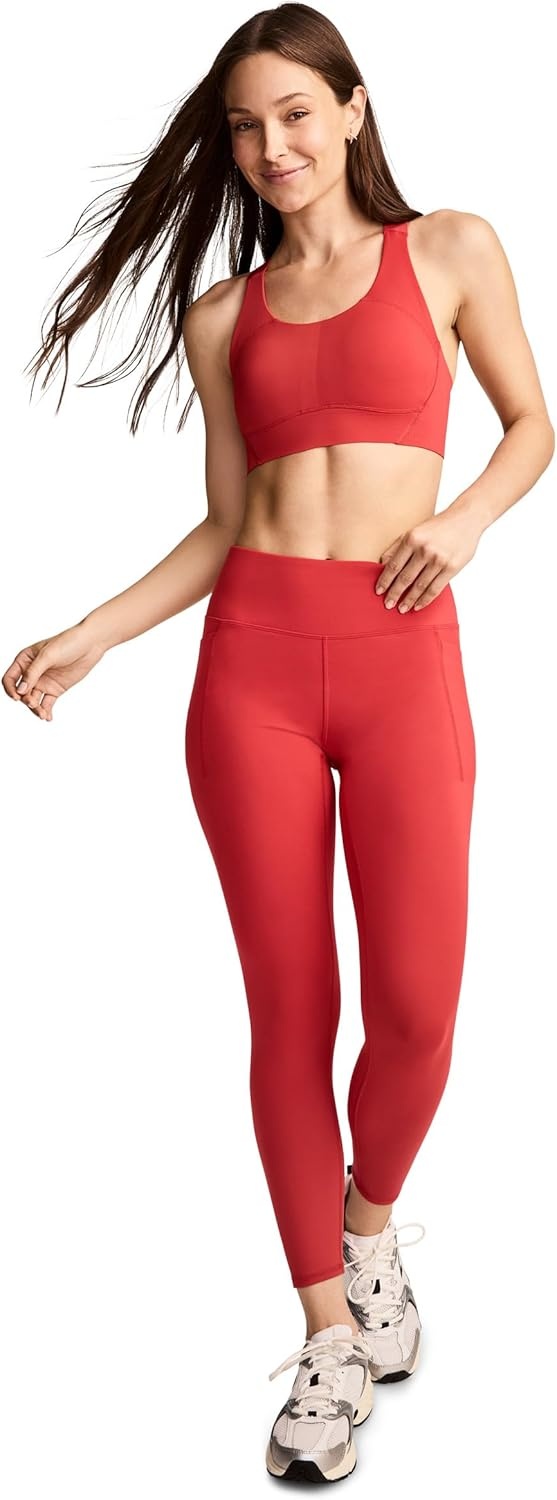 image:imageJockey Womens Bra Contour Hold Mid Impact Racerback Sports BraDragonfruit Red