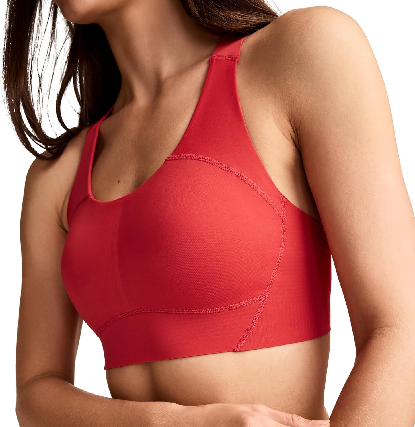 image:imageJockey Womens Bra Contour Hold Mid Impact Racerback Sports BraDragonfruit Red