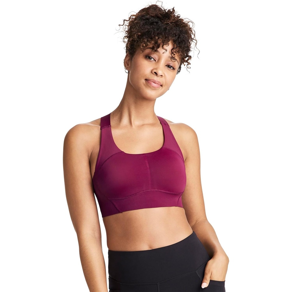 image:imageJockey Womens Bra Contour Hold Mid Impact Racerback Sports BraBerry Frost