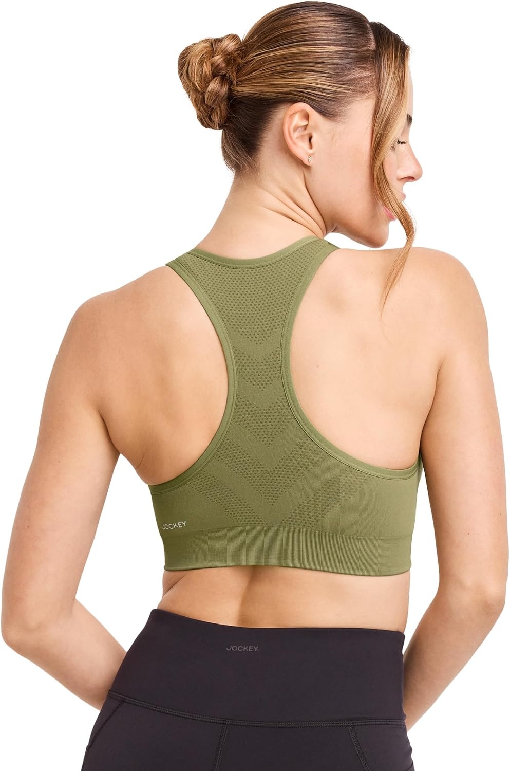 image:imageJockey Womens Bra Seamfree Mid Impact Zip Front Sports BraMarsh