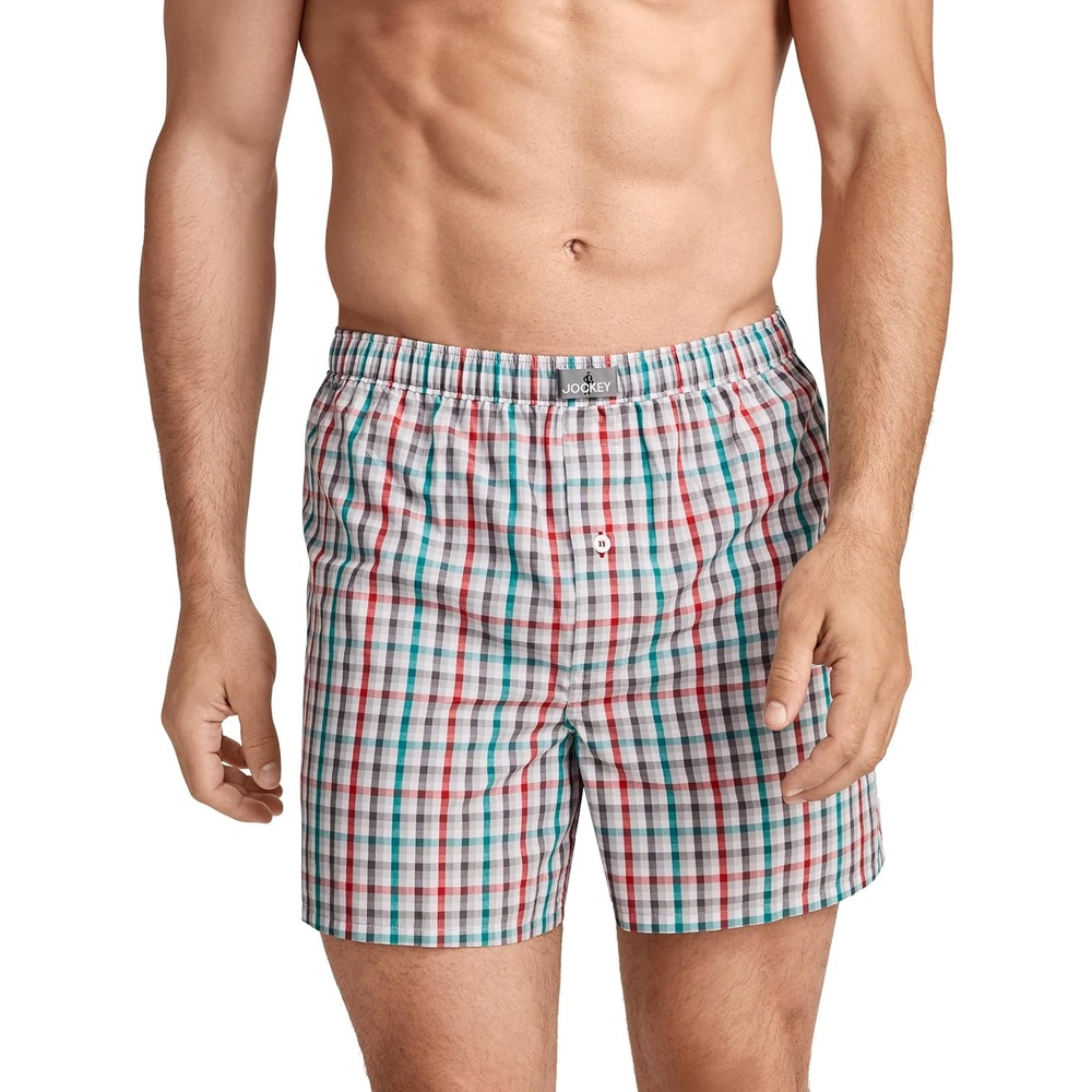image:imageJockey Mens Underwear 100 Cotton Woven 5 BoxerHoliday Gingham