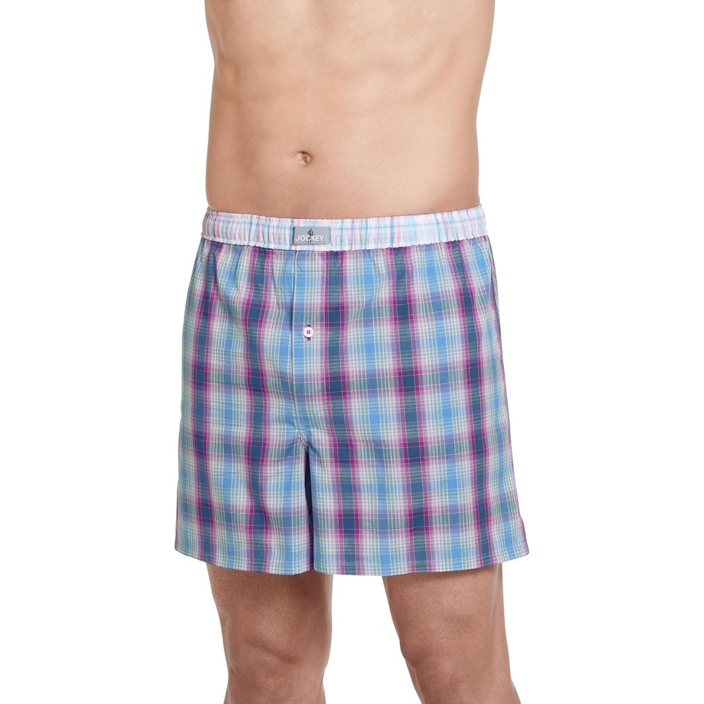 image:imageJockey Mens Underwear 100 Cotton Woven 5 BoxerNiche Plaid
