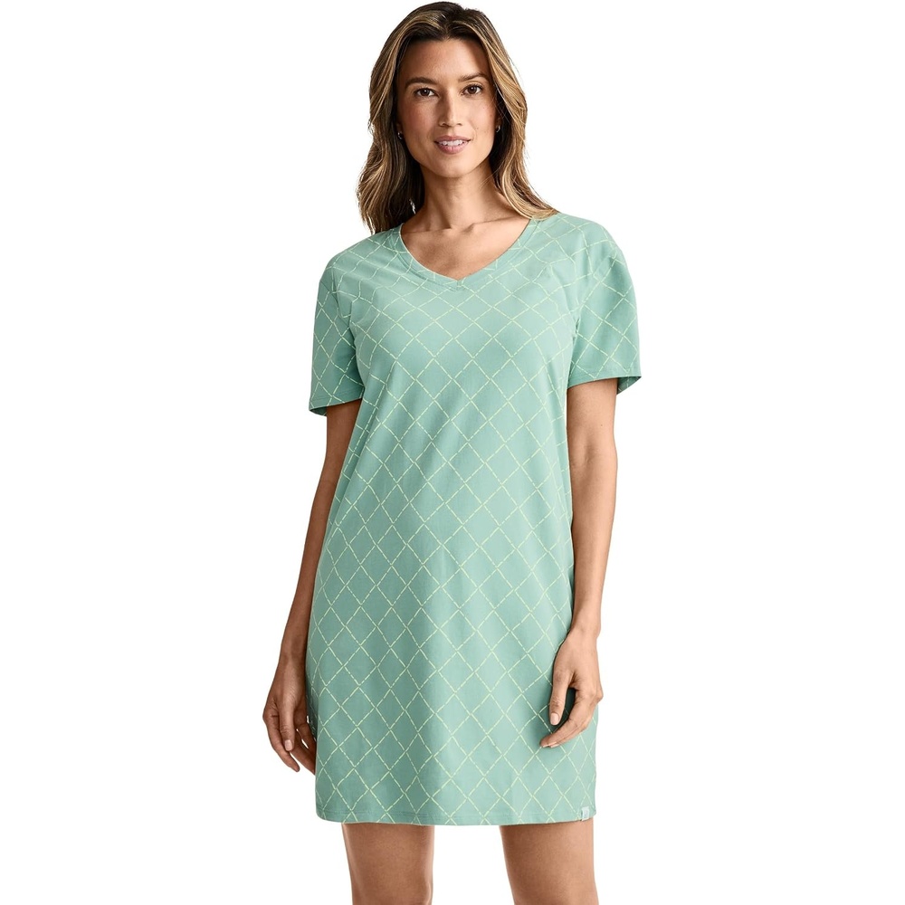 image:imageJockey Womens Sleepwear Organic Cotton Stretch Sleep ShirtQuilted Trellis