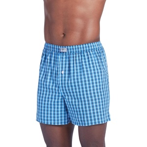 Jockey Men’s Underwear 100% Cotton Woven 5″ Boxer(Baxter Light Blue Out)