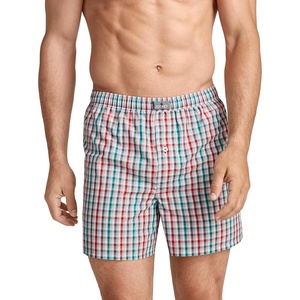 Jockey Men’s Underwear 100% Cotton Woven 5″ Boxer(Holiday Gingham)