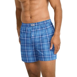 Jockey Men’s Underwear 100% Cotton Woven 5″ Boxer(Oasis Blue)