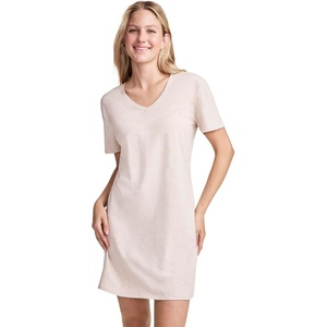 Jockey Women’s Sleepwear Organic Cotton Stretch Sleep Shirt(Oatmeal Heather)