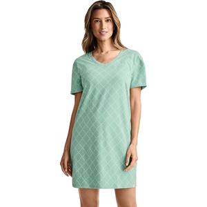 Jockey Women’s Sleepwear Organic Cotton Stretch Sleep Shirt(Quilted Trellis)