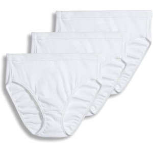 Jockey Women’s Underwear 100% Cotton Elance Breathe French Cut – 3 Pack(White)