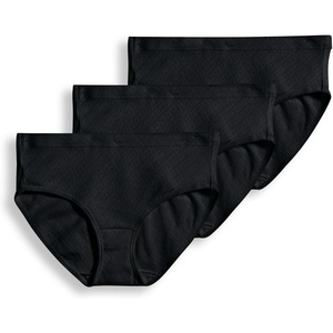 Jockey Women’s Underwear 100% Cotton Elance Breathe Hipster – 3 Pack(Black)