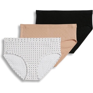Jockey Women’s Underwear 100% Cotton Elance Breathe Hipster – 3 Pack(Light/Simple Dot/Black)