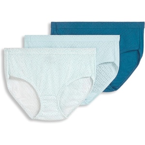 Jockey Women’s Underwear 100% Cotton Elance Breathe Hipster – 3 Pack(Really Teal/Blue Melody Dot/Echo Blue)