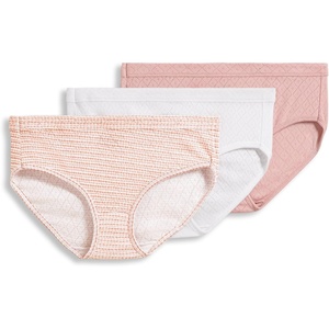Jockey Women’s Underwear 100% Cotton Elance Breathe Hipster – 3 Pack(White/Seashell Rose/Neutral Rose Horizon)