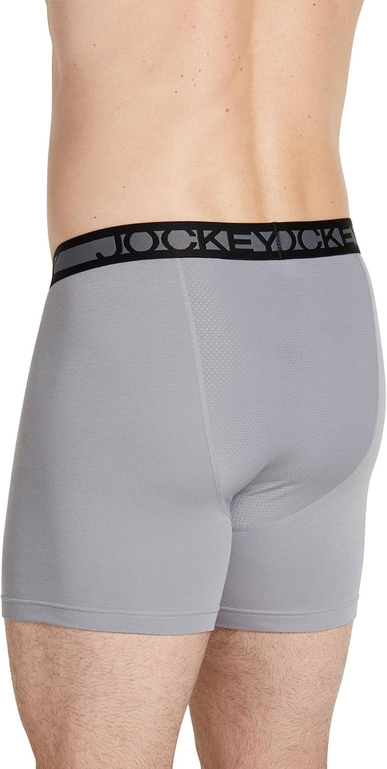 image:imageJockey Sport Mens Underwear Cotton Performance 8 Midway BriefMid Grey